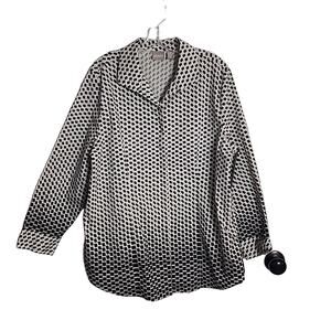 Chicos Buttondown Geometric Print Top